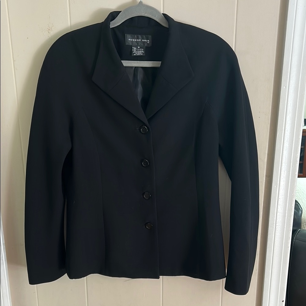August Silk Black Blazer Timeless Suit Jacket